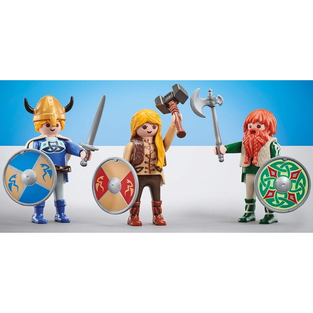 Figuras de acción Playmobil 9893 Tres Guerreros Vikingos