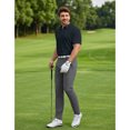 thumbnail image 6 of Puli Men's Short Sleeve Stand Collar Golf Polo 3-Snap 4-Way Stretch Moisture-Wicking Quick Dry, 6 of 8