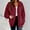 Red, variant on ‌FDGIU Women's Oversized Coat Zip Up Sherpa Jacket - Fuzzy Fleece Hooded Coat with Pockets, Warm Fluffy Fall Winter Outerwear