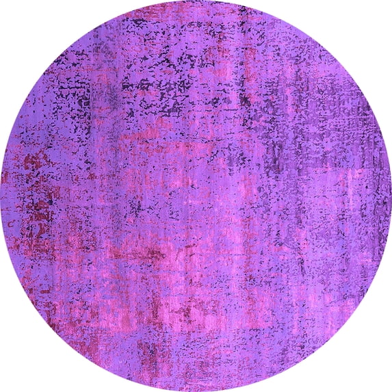 Ahgly Company Indoor Round Oriental Purple Industrial Area Rugs, 7' Round