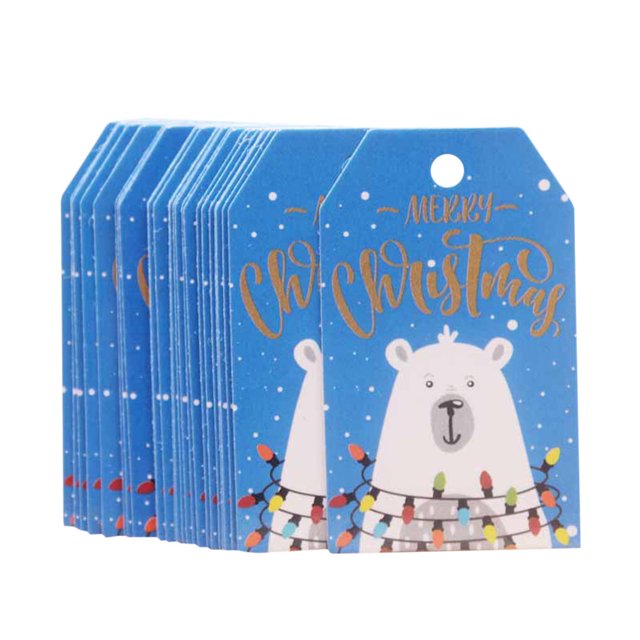 Naiovety 100 Uds. Etiquetas de Feliz Navidad Tarjeta de papel Kraft etiqueta de regalo etiquetas colgantes DIY Kits de decoración para fiestas Xiongbai