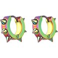 thumbnail image 1 of Pendientes de aro punk, remaches puntiagudos de acero inoxidable Pendientes de aro de hip-hop Plug Piercing Clip Stud Pendientes gótico Adepaton LRWJ185-4, 1 of 6