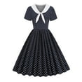 thumbnail image 1 of Moda mujer verano Retro Casual Pullover puntos Sexy manga corta vestido largo Fridja  bnh3742, 1 of 6