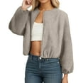 thumbnail image 2 of Cropped Jacket for Women 2025 Long Sleeve Lightweight Crewneck Zip Up Casual Jackets with Pockets Outerwear, 2 of 6