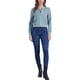 thumbnail image 2 of Chaqueta de mujer INSPIRE CHIC de ante sintético, abrigo corto, con cuello de pie, cierre de cremallera, chaquetas de moto bomber en gris azul, 2 of 6