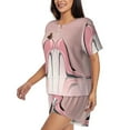 thumbnail image 3 of Womens Pajama Sets With Pocket, High Heel Shoes Butterfly Lounge Sets Short Sleeve Sleepwear PJ Sets for Women, 3 of 6