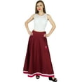 thumbnail image 3 of Bimba Women Long Boho Maxi Skirt Cotton Flared Skirts With Drawstring Waist, 3 of 4