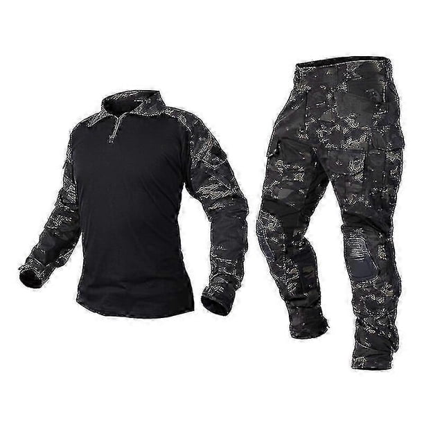 Men Military Tactical Uniform Shirt Combat Pants Suit With Knee Pads Army Clothing Airsoft Paintball Camouflage Work Clothes-YuJia