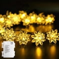 thumbnail image 7 of Flower String Lights Battery Operated, 158" Lotus Flower Fairy Lights with Auto Timer 8 Modes, Soft Rubber Flowers String Lights Waterproof for Kids' Room Garden Patio Décor (Warm White), 7 of 7