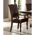 thumbnail image 2 of Traditional Dining Room Set: 7pc Brown Cherry Wood Table w/ Leaf &amp; 6 Chairs (Wood/Faux Leather). Seats 6. Extendable Rectangular Table for Elegant Dining., 2 of 13
