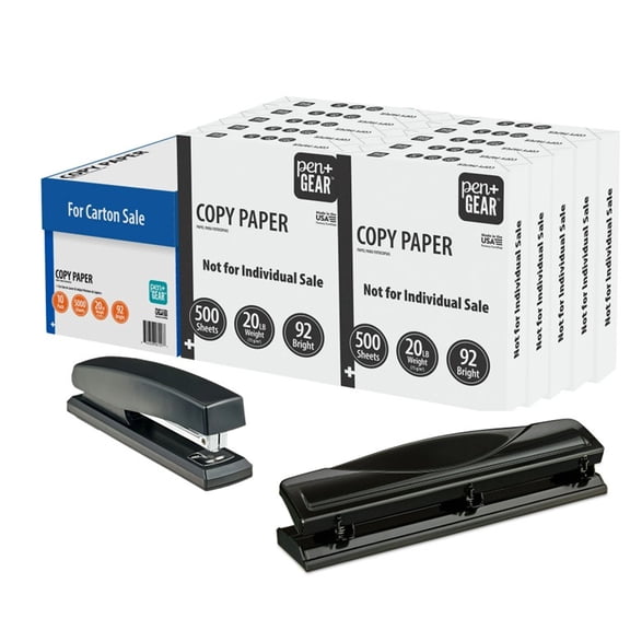 Copy Paper, Stapler, Hole Punch Bundle