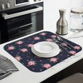thumbnail image 3 of Pioneer Flower Floral Print Pattern Kitchen Dish Drying Mat 1 Pack, Ultra Absorbent Microfiber Drainer Mat, 16"x18", 3 of 6