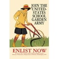 thumbnail image 2 of Penfield, Edward 23x32 Gold Ornate Wood Framed with Double Matting Museum Art Print Titled - Join the United States School Garden Army, 2 of 4