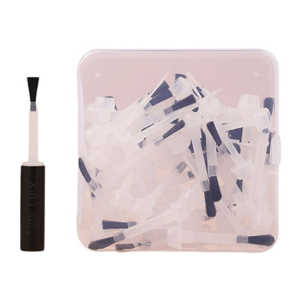Pincel para esmalte de uñas, pinceles para gel de uñas para salón, cerdas suaves, pincel para polvo líquido 60 piezas negras