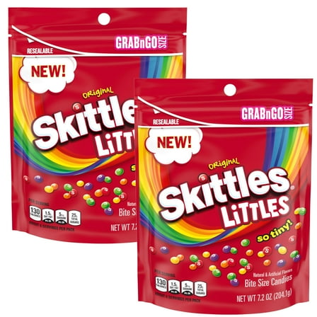 Skittles Littles, 7.2 Ounce Bag (Pack of 2), Grab N Go