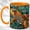 Orange, variant on Sea Turtle Coffee Mug, Ocean Floral Mug, Ceramic 11 oz
