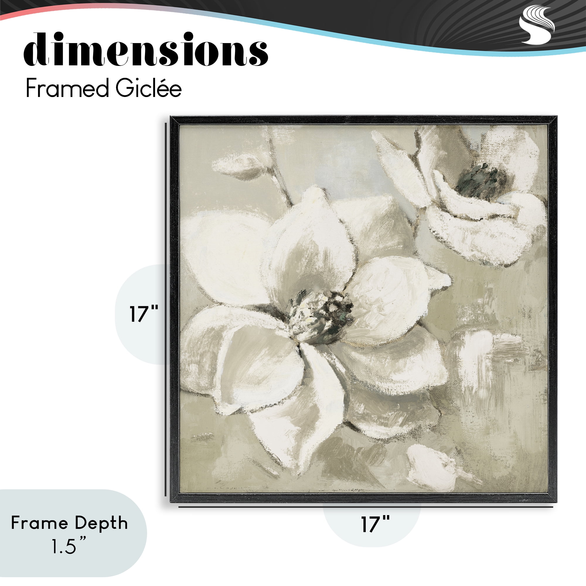 Stupell Industries Magnolias After Rain Black Framed Giclee Art, design by Lanie Loreth