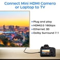 thumbnail image 4 of REQO Mini HDMI to HDMI Cable 6ft, 2Pack HDMI to Mini HDMI Bidirectional High Speed Adapter for HDTV, Tablet, Camera, Camcorder and Graphics Card, Raspberry Pi Zero W, Sony, Nikon Z6, Canon EOS, 4 of 7