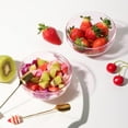 thumbnail image 4 of Pink Glass Dessert Bowls Set of 6 Ice Cream Bowl with 6 Gold-Plated Spoons Decorative Microwave Safe for Fruit,Snack,Candy Glass Bowl Set, 4 of 6