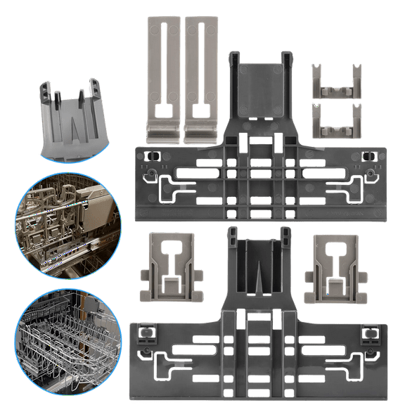 W10546503 Dishwasher Top Rack Adjuster Replacement Kit - 8-Piece Upgraded Non-Slip Design, Compatible Dishwasher Parts