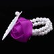 thumbnail image 3 of Flores de mano hechas a mano con perlas s Ramillete de muñeca nupcial para mujeres niñas Púrpura Sunnimix Ramillete de perlas de muñeca, 3 of 8