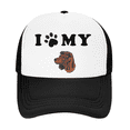 thumbnail image 2 of I Love My American Water Spaniel Dog Funny Trucker Cap Hat Black, 2 of 5
