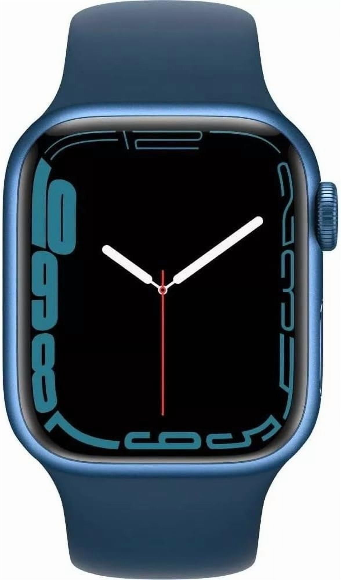 Restored Apple Watch Series 7 45mm GPS + Cellular Blue Aluminum Case - Abyss Blue Sport Band Good