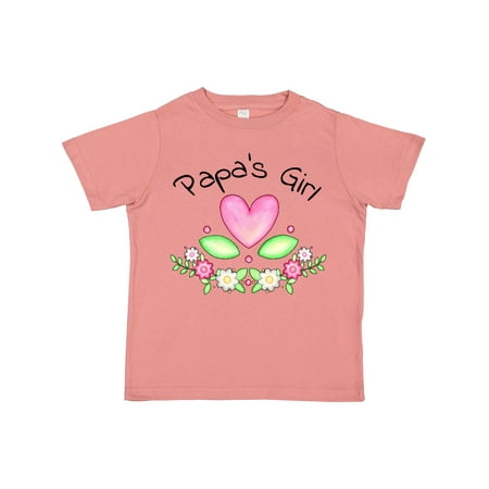 

Inktastic Papa s Girl- Heart Flowers Gift Toddler Toddler Girl T-Shirt
