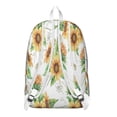 thumbnail image 3 of Boho Sunflower Backpack&nbsp;- Vintage Floral Waterproof Bookbag, Country Farm Theme with Wildflower & Butterfly Illustration (Aesthetic Summer Style), 3 of 5
