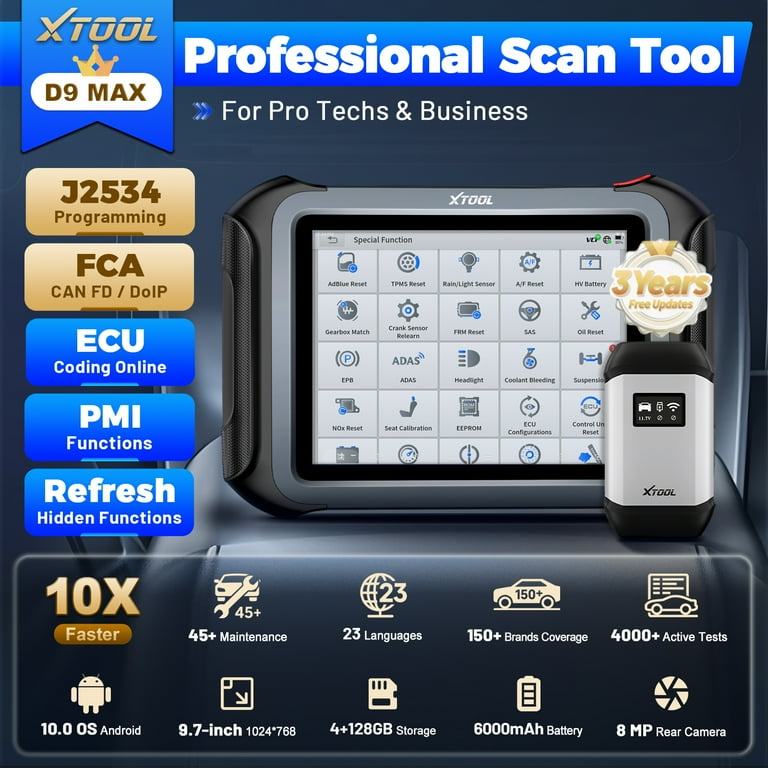XTOOL D9 MAX Automotive Diagnostic Scanner, Bluetooth Full System