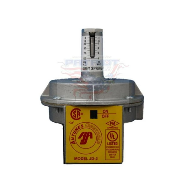 Antunes 801111302 JD2GREY Air Pressure Switch 0.1" to 4" W.C
