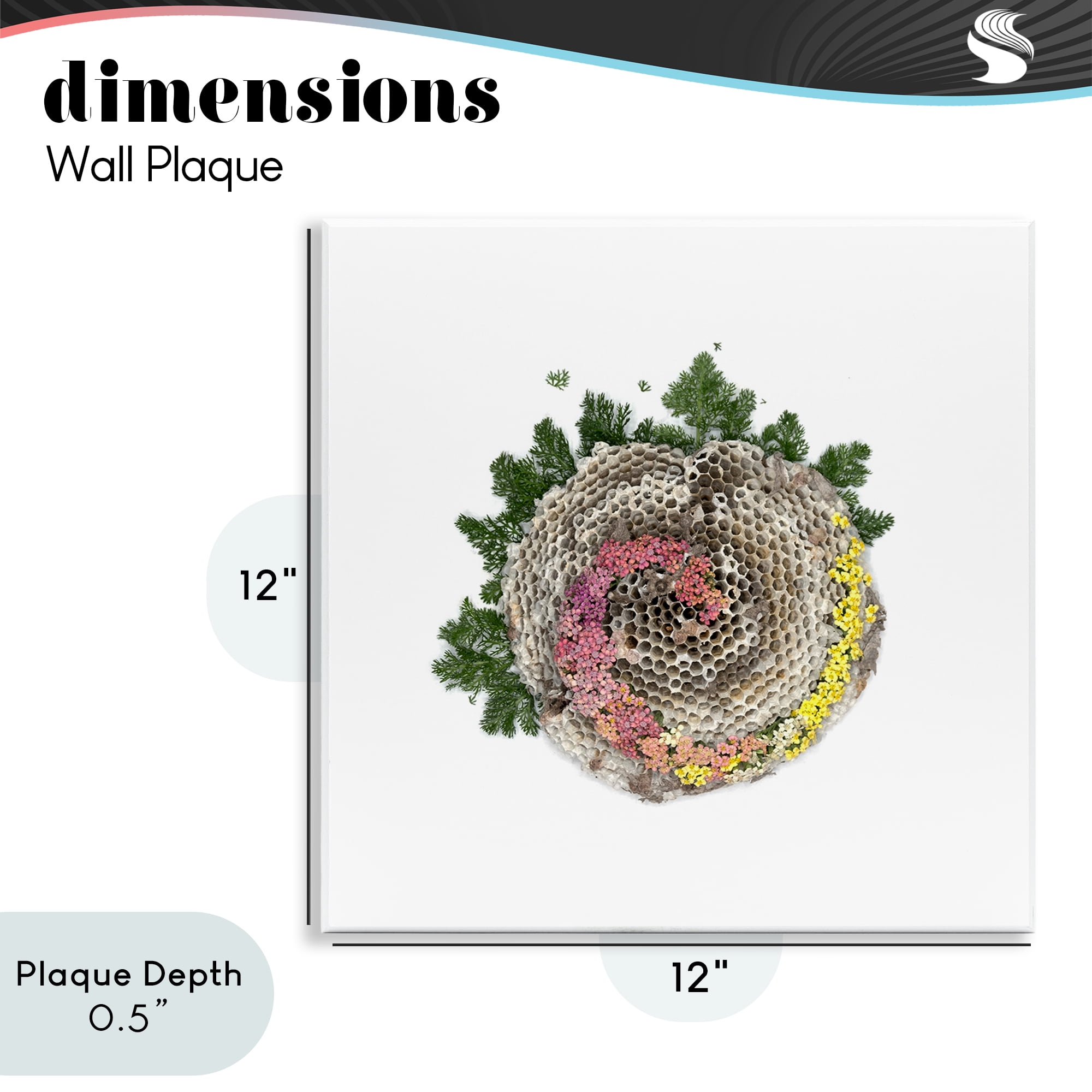 Stupell Industries Honeycomb with Botanicals Wall Plaque Art, design by Beth Adoette