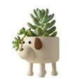 thumbnail image 3 of Hvmvliv Flower Pot Adorable Puppy Planter Pot Ceramic Flower Pot - Cute Dog-Shaped Succulents Planter for Desk Shelf Windowsill Decor Gift White, 3 of 6