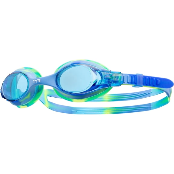 TYR Youth Fit Swimple Tie Dye Non-Mirrored Swim Goggle - Blue/Green