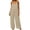 Beige, variant on Women's Casual Sleeveless Wide Leg Jumpsuit with Pockets Loose Fit Summer Romper