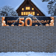 thumbnail image 2 of Decorative Design Happy 50th Birthday Banner Colorful Theme Balloon Decoration Cake Decoration Celebration Banner for Birthday Party Indoor Decoration Photo Shoot, 2 of 9
