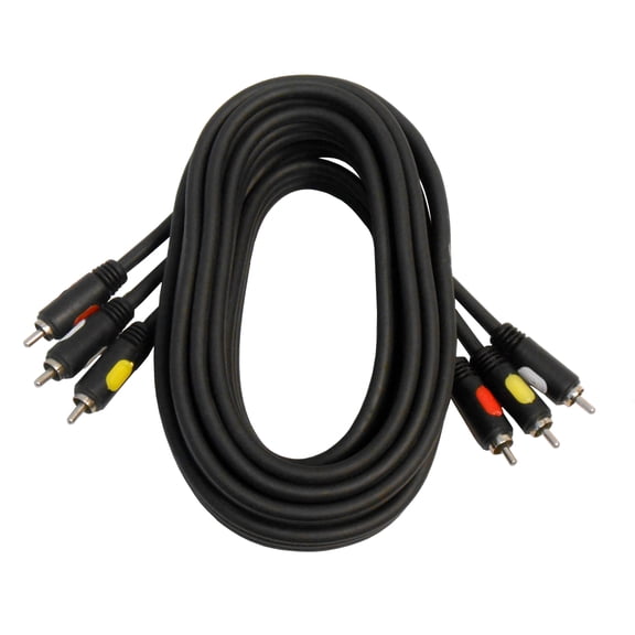 Audio2000'S ADC2116 Audio/Video Cable with 3 X RCA Male Connectors to 3 X RCA Male Connectors, 10 ft