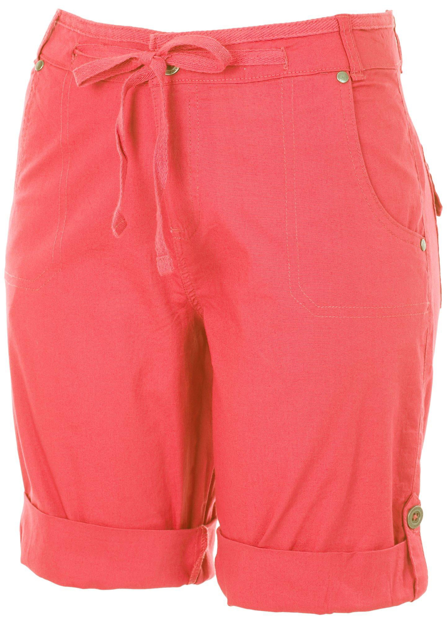 Caribbean Joe - Caribbean Joe Womens Mid Rise Chino Shorts 6 Pink ...