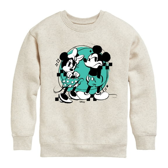 Disney - Mickey And Minnie Mouse - Toddler & Youth Crewneck Fleece Sweatshirt