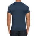 thumbnail image 3 of INSPIRE CHIC Men's Workout Stretch Crew Neck Short Sleeve Sport Running T-Shirts M Dark Blue, 3 of 6