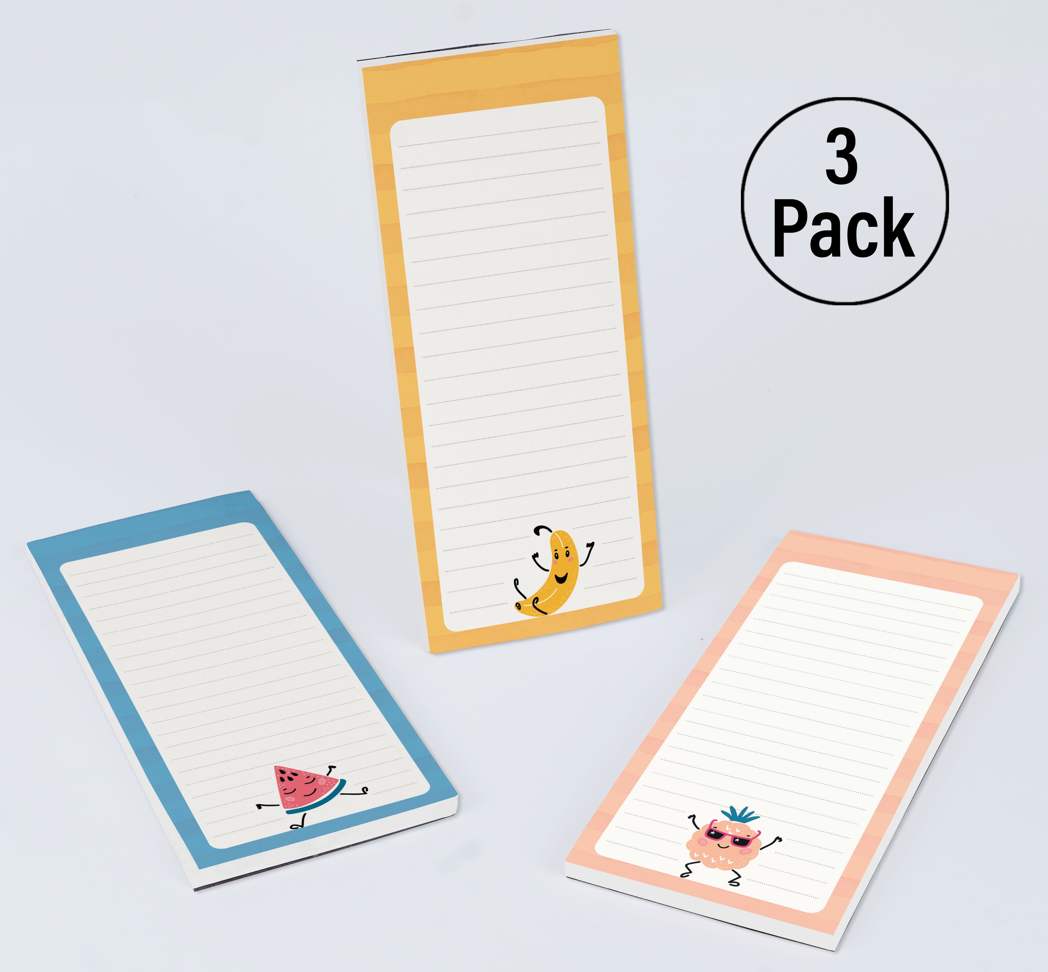 Inkdotpot Pack of 3 Magnetic Fridge To-Do List Notepads- Magnetic Memo Pads For Refrigerator-(50 Sheets Each)-H2