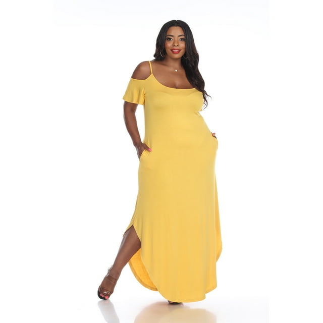 White Mark Robe Maxi à Épaules Dénudées pour Femmes