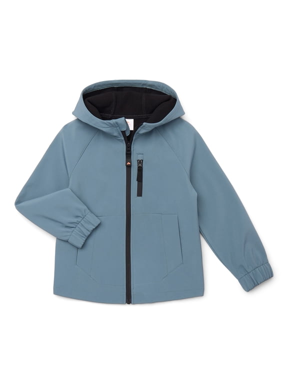 Little and Big Boys Hooded Softshell Jacket, Lightweight, Sizes 4-18