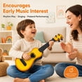 thumbnail image 2 of Kids Mini Guitar Toy Ukulele Style 4 String Pretend Play Musical Instrument for Toddlers Boys Girls Ages 3+ Birthday Gift, 2 of 7