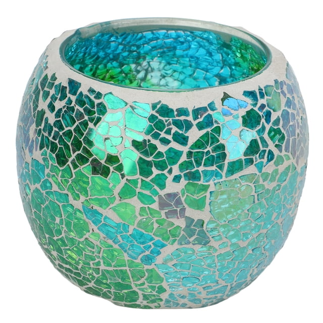 Portavelas de mosaico con diseño de mosaico europeo, portavelas de cristal duradero con brillo exquisito para Bar, hogar y oficina