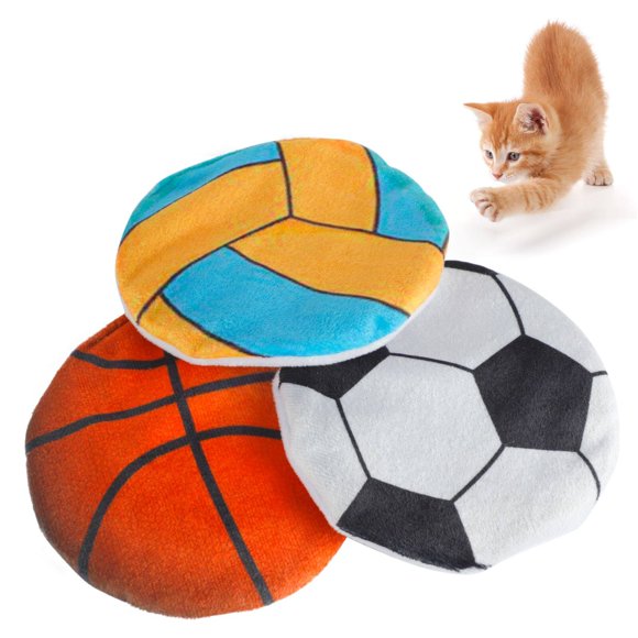 Cat Toys Sports Balls: 3PCS Catnip Filled Crinkle Pet Chew Toys Kitten Play Toys