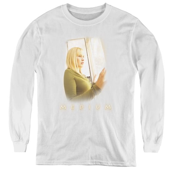 Medium White Light Youth Long Sleeve T-Shirt White