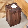 thumbnail image 5 of Side Table 12 Inch Square Walnut Wood Grain MDF End Pedestal Stand No Assembly for Sofa, 5 of 7
