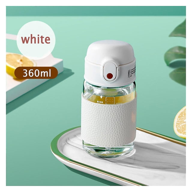 Portable Straw Glass Cup With Scale High Capacity Water Bottle For Boys Girls