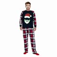 thumbnail image 3 of iHapHap Matching Family Christmas Pajamas, Santa Face Beard Long Sleeve Plaid Pants, 3 of 6